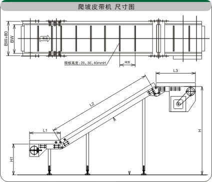 爬坡皮帶輸送機示意圖紙 爬坡皮帶輸送機示意圖紙